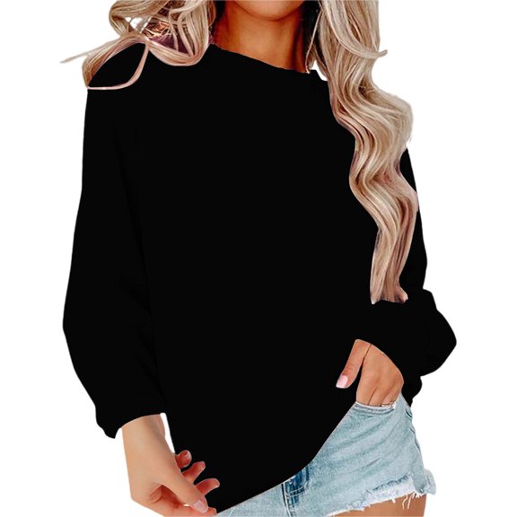 ManxiVoo Women's 3D Print Round Neck Drop Shoulder Long Sleeve Sweatshirt for Autumn Wear S Size Black