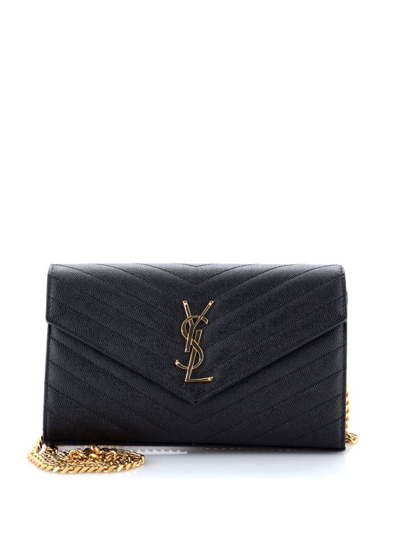 Pre-Owned Classic Monogram Wallet on Chain Matelasse Chevron Leather Medium By Rebag