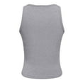 thumbnail image 3 of Women's Neck Sleeveless Knit Ribbed Fitted Casual Crop Tank Top Top Women plus Size Thick Tops for Women Padded Spaghetti Strap Top Pack Women Junior plus Tops 2x Spaghetti Tops for Women Workout Bra, 3 of 5
