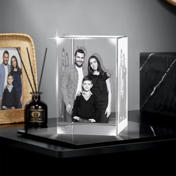 AISENIN Engraved 3D Crystal Picture Customized Gift for Birthday Valentine's day Christmas Wedding Anniversary Memorial Father’s Day