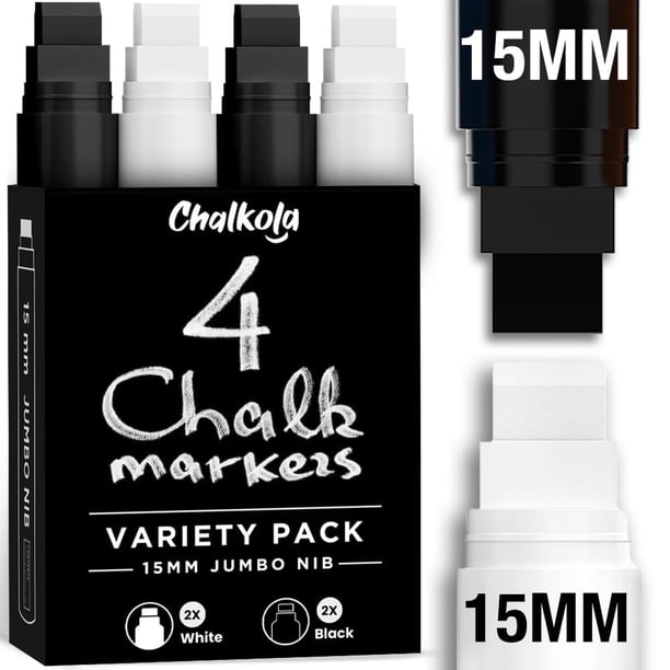 Marcadores Jumbo Chalkola para Ventanas de Auto en Vidrio Lavables 15mm