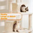 thumbnail image 6 of Alden Design 62" Double Condo Cat Tree and Scratching Post Tower, Beige, 6 of 9