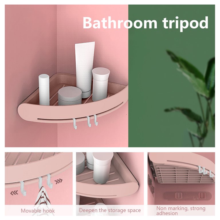 Punch-free bathroom tripod bathroom organizer wall hanging toilet tripod  bathroom bathroom corner basket black