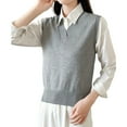 thumbnail image 2 of jinghuiyue Womens Sweater Vest V Neck Sleeveless Knitwear Tops Classic Pullover Vests Casual Business Fashion M, 2 of 9