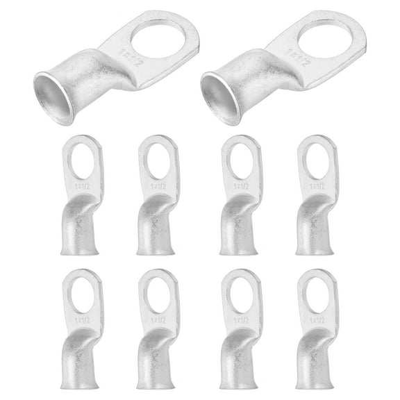10 Pcs 1 AWG - 1/2" Tinned Copper Cable Lugs, Battery Cable End
