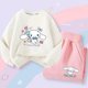 thumbnail image 2 of Cinnamoroll-Ropa deportiva Kawaii Anime Sanrio para niños, Conjunto de sudadera informal, pantalones de 2 piezas, ropa de dibujos animados para niñas lindas, otoño, 2 of 3