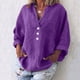 thumbnail image 1 of Ichuanyi liquidación de moda para mujeres tops de color sólido de manga larga y lino camisa suelta blusa en V tops casuales ICHUANYI WER2023081602445, 1 of 7