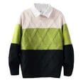 thumbnail image 2 of Riecok School Sweater for Boys Turtleneck Long Sleeve Stripe Fall Winter Warm Pullover Sweater Green 100 2 Years, 2 of 3