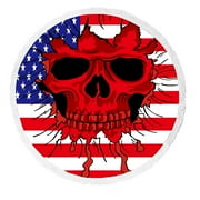 ECZJNT American flag skull Beach Towel Beach Blanket Beach Yoga Mat