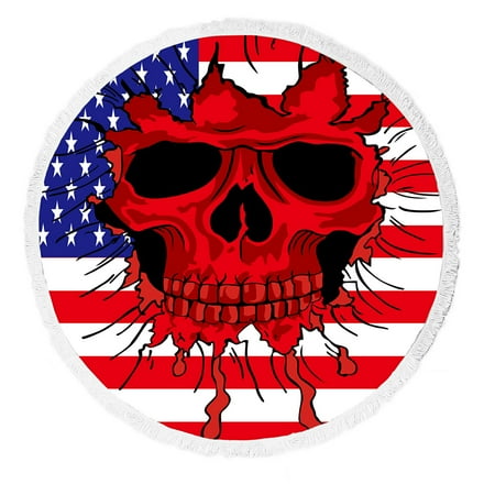 ECZJNT American flag skull Beach Towel Beach Blanket Beach Yoga Mat