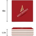 thumbnail image 3 of FMSHPON Merry Christmas Xmas Tree Winter Christmas Set of 8 Coaster for Drinks, Absorbent Ceramic Stone Coasters Cup Mat with Cork Base for Home Kitchen Room Coffee Table Bar Decor, 3 of 4