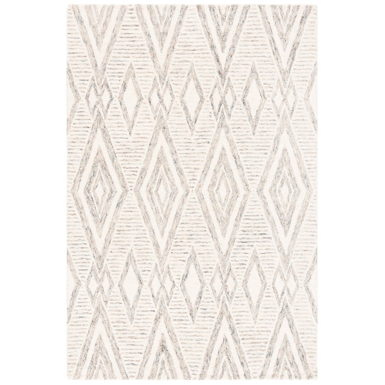 SAFAVIEH Micro-Loop Foliage Geometric Wool Area Rug, Sage, 8' x 10'