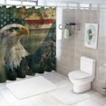 thumbnail image 7 of Orinice American Flag Bald Eagle Bathroom Decor Set with Hooks, Colorful Luxurious Graphic Print Waterproof Shower Curtain Set, Independence Day Theme 60x72, 7 of 7