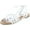 White, variant on Indio-11 Women Leatherette Open Toe Strappy Slingback Wrap Sandal