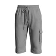 thumbnail image 5 of Hurxie Men's Cargo Shorts Casual Twill Elastic 3/4 Capri Pants Below Knee Long Shorts with Pockets Gray,L, 5 of 5