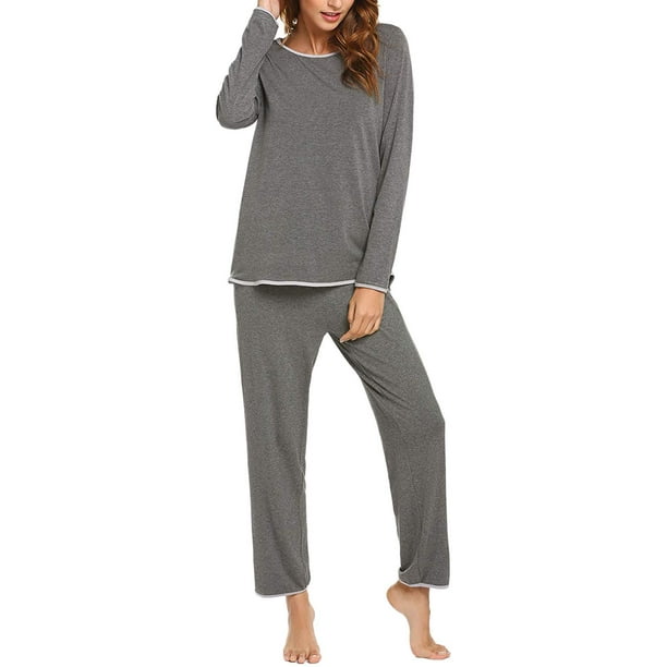 Pajamas Women's Long Sleeve Pajama Set 2 Piece Pajamas Tops with Long Sleep  Pants Pjs Loungewear Sleepwear