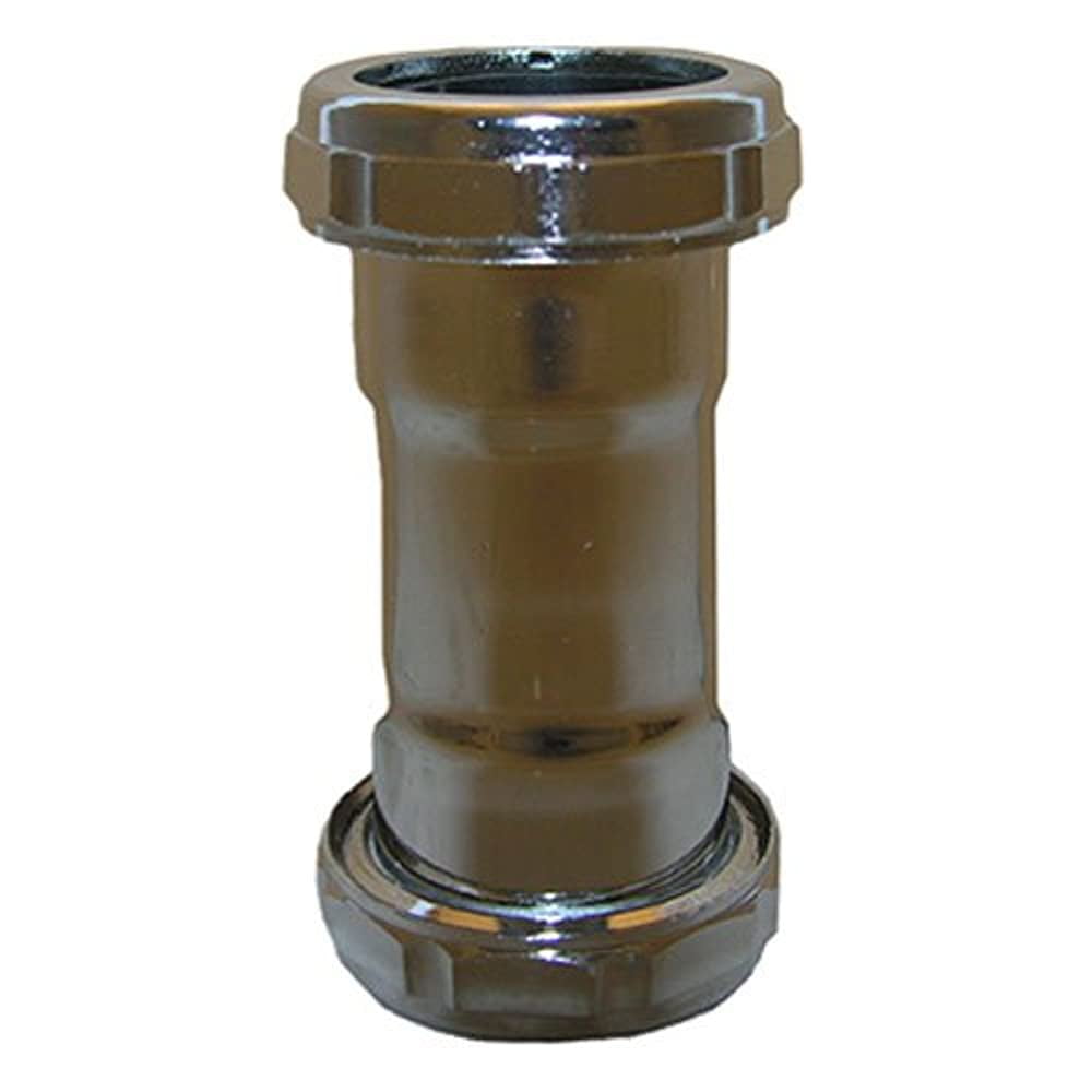 LASCO 03-3871 1-1/4-Inch Chrome Plated Brass Slip Joint Both Ends Coupling with Washers and Nuts 