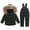 Black, variant on Zwiiyzr 2024 Toddler Baby Boys Girls Hooded Puffer Down Jackets Kids Child Winter Warm Outfits Outerwear Coats Romper Snowsuits Sets 1-6 Years Black