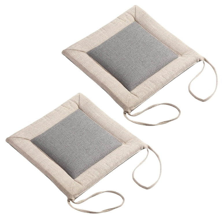 Randolph Outdoor Chair Cushions Set Of 2 16x16 Inches Patio Seat Cushions Gray Cotton Linen Square Chair Pads For Patio Furniture Garden Home Office