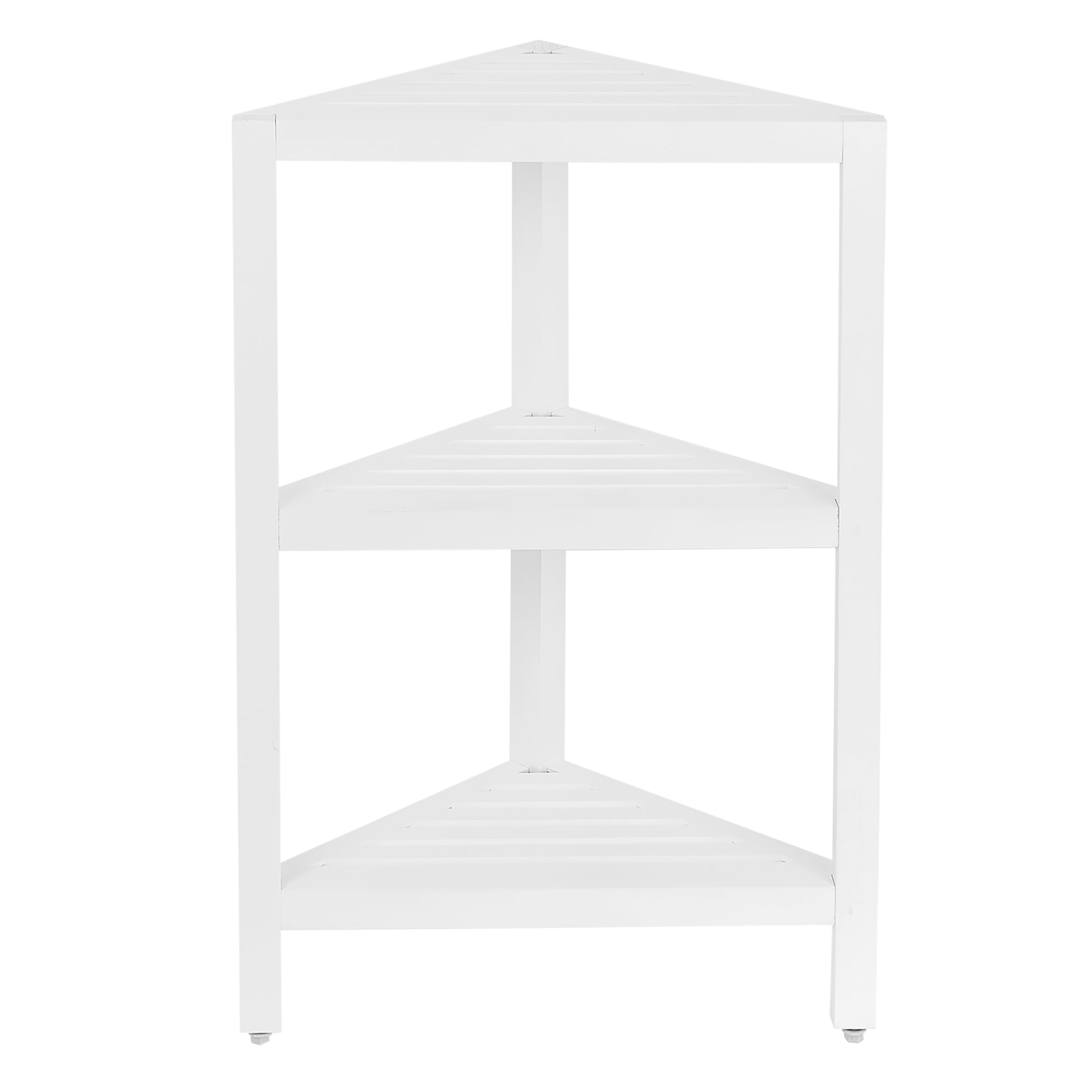 Era Borneo Three Tier Corner Bath Tower Shelves, White 15.87x24.45in