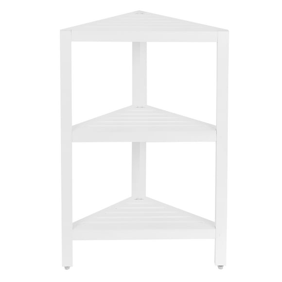 Era Borneo Three Tier Corner Bath Tower Shelves, White 15.87x24.45in