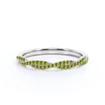 thumbnail image 3 of JeenMata Half-Eternity 0.25 Carat Round Shape August Birthstone Peridot Pave Infinity Wedding Band in 18K White Gold over Silver, 3 of 7