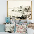 thumbnail image 2 of Designart 'Black and White Lake Shore' Nautical & Coastal Framed Canvas Wall Art Print, 2 of 5