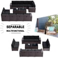 thumbnail image 4 of Gotland Outdoor Patio Furniture Set 12Pcs Sectional Rattan Sofa Set Wicker 10 Cushion 2 Table, Black, 4 of 7