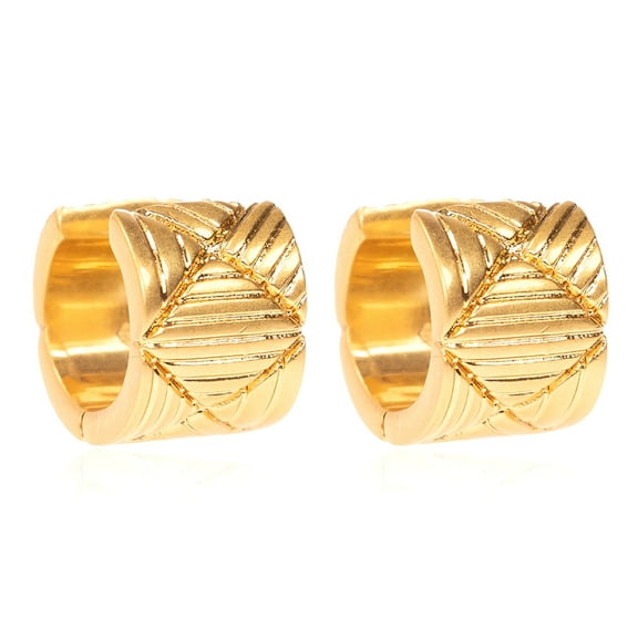 Kate Spade New York Women's Gold Plated Metal Patchwork Huggies (Gold)