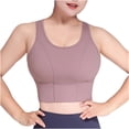 thumbnail image 2 of Womens Bras Bagged Sports Underwear High Waist Gathered Abdominal Heart Showing Thin Yoga Bra Beautiful Back Hollowed Out Fitness Bra Sports Bras for Women Purple 5XL, 2 of 7