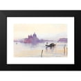 thumbnail image 2 of Edward Lear 14x11 Black Modern Framed Museum Art Print Titled - Santa Maria Della Salute from Across the Basce, Venice, 2 of 5