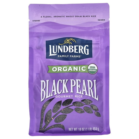 Lundberg, Organic, Black Pearl Rice, 1 lb Pack of 2