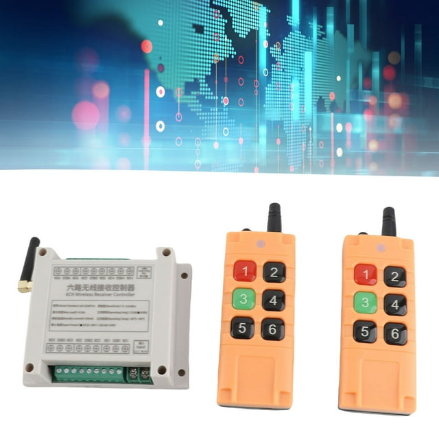6 Channel Wireless Controller, Multifunctional Radio 433MHz DC12V Less Interference for Lifting Equipment