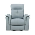 thumbnail image 3 of Leather Upholstered Reclining Chair, Swivel Glider Motion Modern Furniture Comfort Chair with Solid Wood and Metal-Reinforced Frame, Ergonomic Design, Sofa Chair for Bedroom and Living Room, Blue, 3 of 8