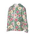 thumbnail image 2 of KLL Rose Flowers Print Men's Women’s UPF 50+ Sun Protection Outdoor Hoodie Jacket Long Sleeve Fishing Hiking Performance Shirt-Large, 2 of 6