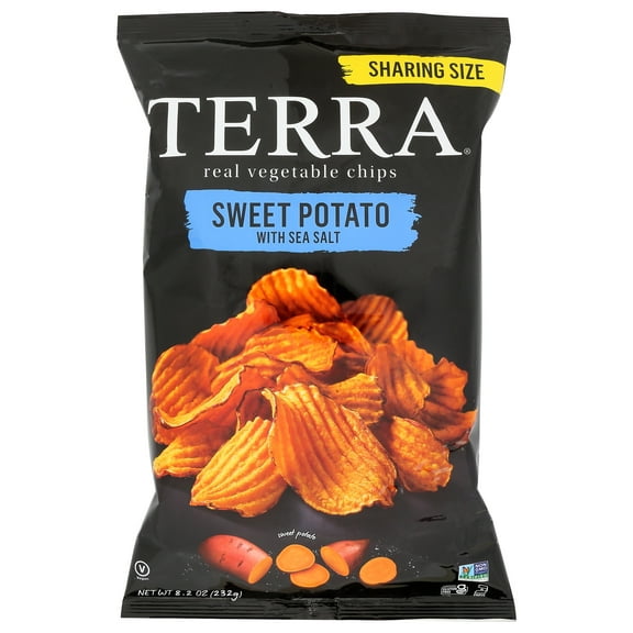 (Pack of 6), Terra Sweet Potato Crinkle Chips with Sea Salt, 8.2 oz