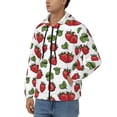 thumbnail image 3 of Kdxio Hand Drawn Strawberry Print Men Hoodies Casual Hoodies for Men with Zip Pockets Full Zip Long Sleeve Sweatshirt Sports Hooded Jacket-3X-Large, 3 of 5