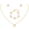 thumbnail image 1 of Conjunto de joyería MPRAINBOW chapado en oro de 18K con diseño floral, 1 of 6