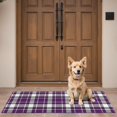 thumbnail image 4 of Purple and White Checkered Pattern Washable Non Slip Indoor Door Mat, Decorative Entry Rug for Entrance, Bedroom, Kitchen, Bathroom, 16"x47", 4 of 6