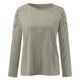 thumbnail image 3 of Puntoco Mujeres Casual Sólido Cuello Redondo Encaje Hollow Out Manga Larga Pullover Blusa Adelgazante Camiseta tops Puntoco Puntoco-2844, 3 of 6