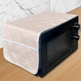 thumbnail image 1 of Pale Pink Microwave Oven Cover, Bicolor Triangles Pattern in Pastel Colors and Geometrical Design Mosaic Grid, Water Resistant Organizer with Pockets for Kitchen, 36" x 12", Blush White, by Ambesonne, 1 of 4