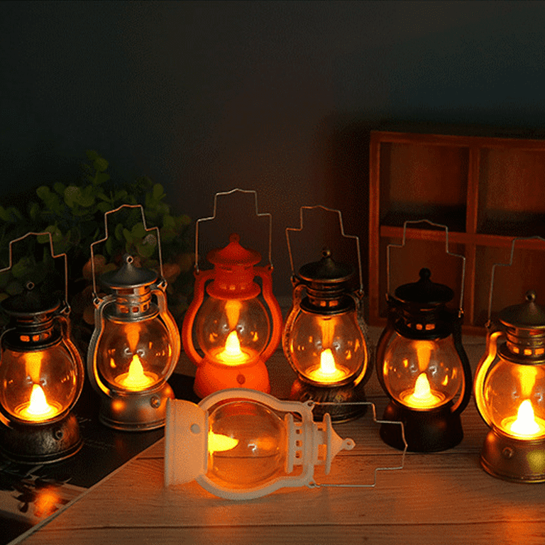 Rustic Lanterns Decorative, Vintage LED Candle Lanterns, Small Battery  Lanterns for Centerpieces, Black Hanging Lantern Outdoor Decorations,  Wedding Party Decor - Bronze Gold + Bronze Silver 
