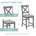thumbnail image 5 of GZXS 5-Piece Counter Height Dinette Set, Square Kitchen Table + 4 Padded Chairs, Farmhouse Bar Dining Set for Small Space, Dining Room (Gray), 5 of 9