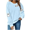 thumbnail image 2 of Txenfivo Spooky Season Sweatshirts Halloween Ghost Sweatshirt Women, Halloween Fall Graphic Crewneck Tops Casual Sweater, 2 of 4