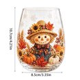 thumbnail image 3 of Fall Glassware Stemless Glasses with 2D Print Pumpkin Maple Leaves Drinking Glasses for Halloween Parties, Thanksgiving Party Home Kitchen Decorations Gifts, 3 of 6