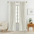 thumbnail image 2 of 100% Blackout Curtains 2 Panels Set, Machine Washable Linen Textured Blackout drape for Bedroom, Back Tab/Rod Pocket Curtains , Cream, W50" x L84", 2 of 7