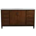 thumbnail image 4 of MCM 61" Single Rectangle Sink Vanity with White Quartz Stone in Walnut, 4 of 10