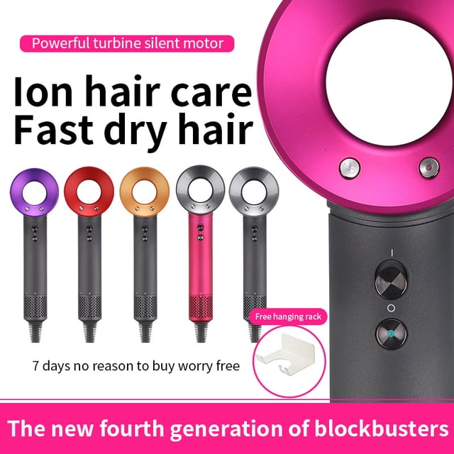 High-Speed Ionic Hair Dryer with Magnetic Attachments, Professional Salon Blow Dryer with Brushless Motor & Intelligent Heat Control for Fast Drying and Frizz Control,China Red(1 hair nozzle)