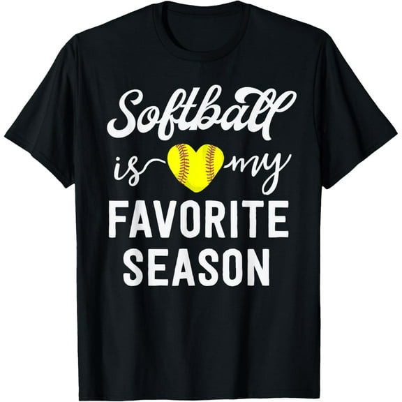 Kids Softball Shirt Girls Gift Softball My Favorite Season T-Shirt men and women can wear, black, white, gifts