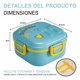 thumbnail image 2 of Lonchera Escolar Portátil con Cubiertos | Fiambrera Infantil | Apta para Microondas | Contenedor de Alimentos de 850ml | Recipiente Portátil con 4 Compartimentos, 2 of 5